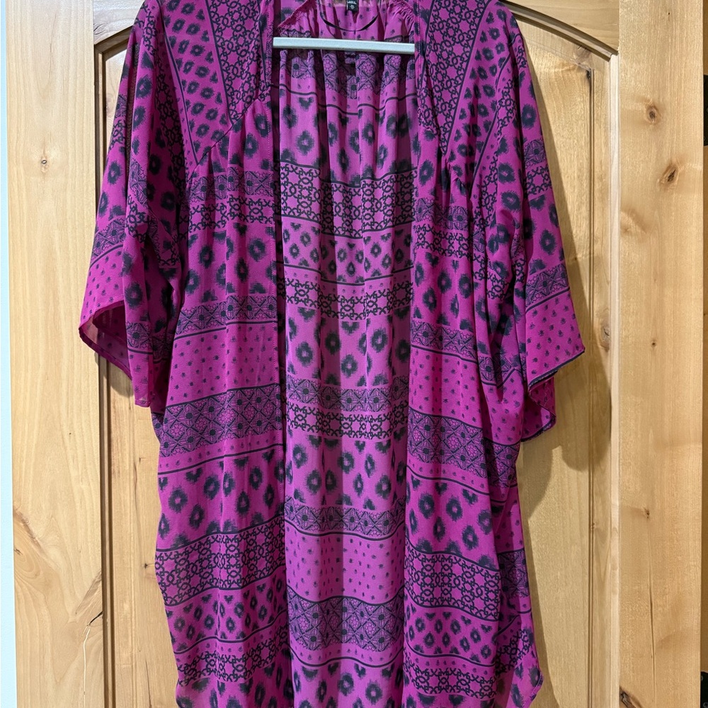 Express Pink and Black Patterned Swim Coverup